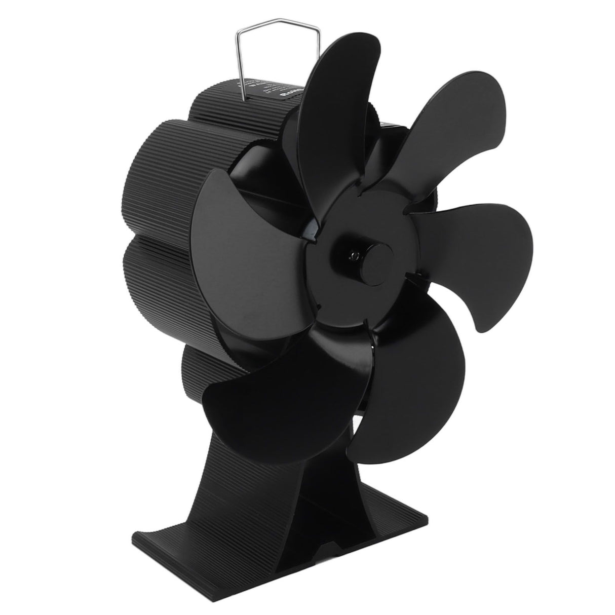 Black 6 Blade Heat Powered Stove Fan Thermodynamically Driven Fireplace Fan for Heat Dissipation