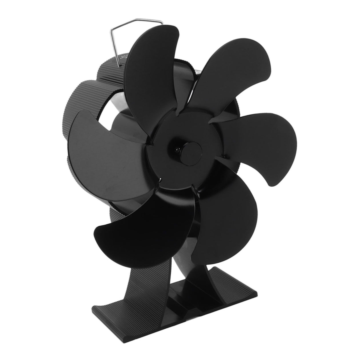 Black 6 Blade Heat Powered Stove Fan Thermodynamically Driven Fireplace Fan for Heat Dissipation