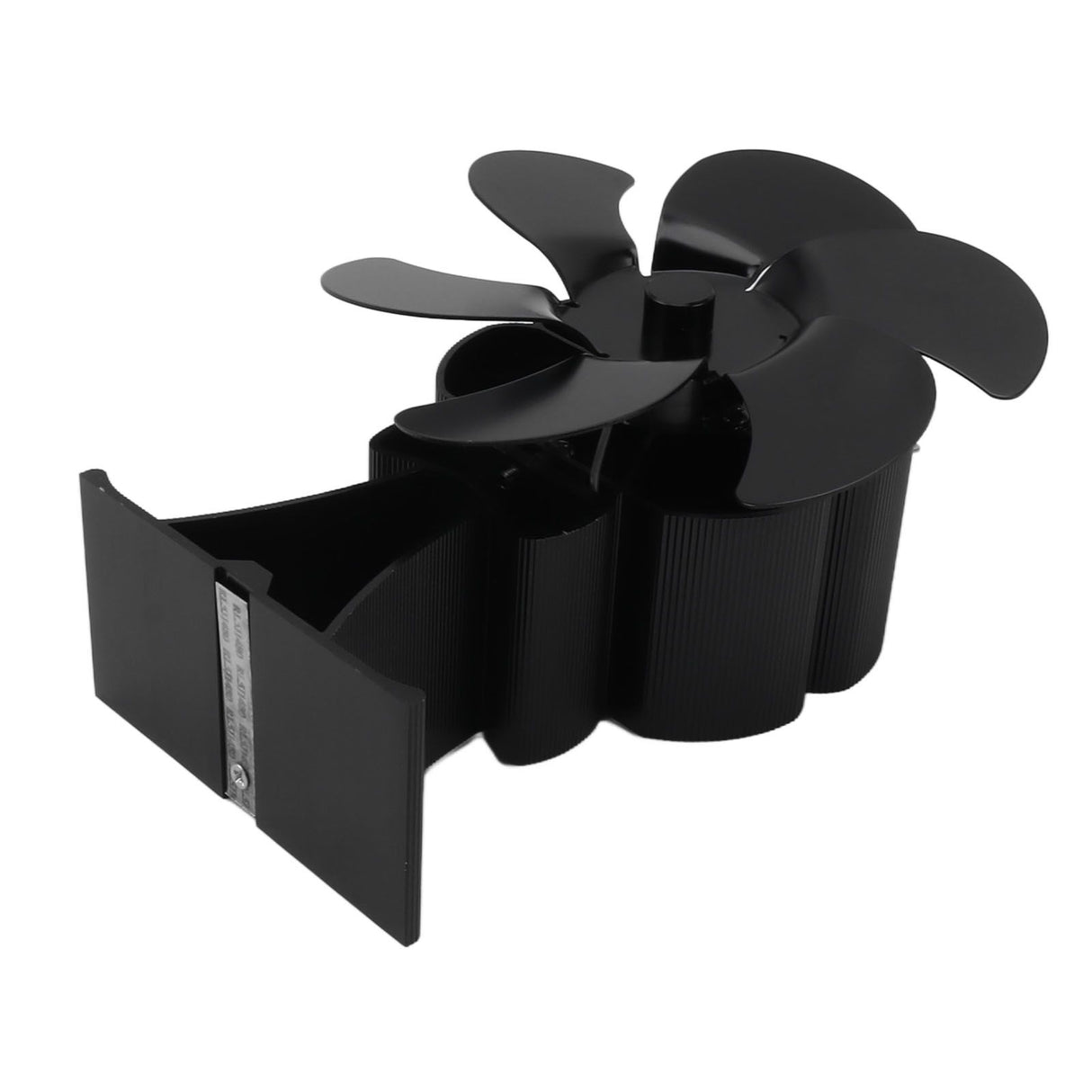 Black 6 Blade Heat Powered Stove Fan Thermodynamically Driven Fireplace Fan for Heat Dissipation