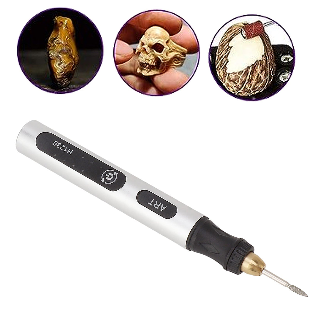 Portable Electric Engraving Tool Cordless Rotary Tool Non Slip Silver USB 4.2V 300mAh Engraving Pen for Metal Glass Wood