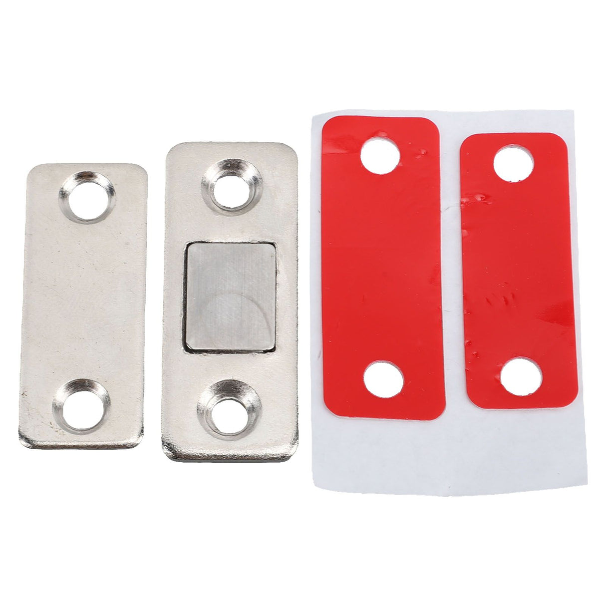 8 Pack Magnetic Door Catch Ultra Thin Door Latch Adhesive Stainless Steel 2 Way Installation Cabinet Closer for Kitchen
