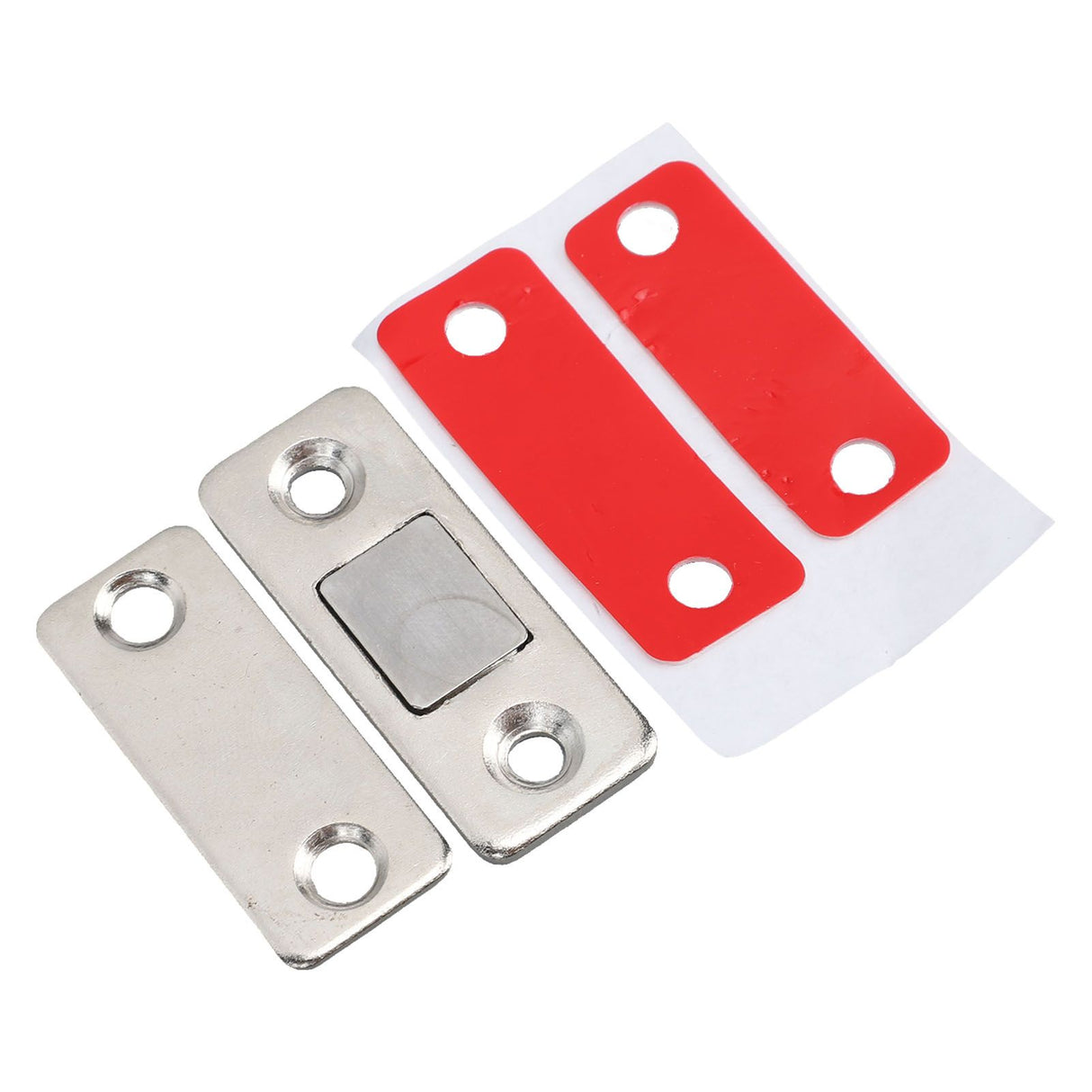 8 Pack Magnetic Door Catch Ultra Thin Door Latch Adhesive Stainless Steel 2 Way Installation Cabinet Closer for Kitchen
