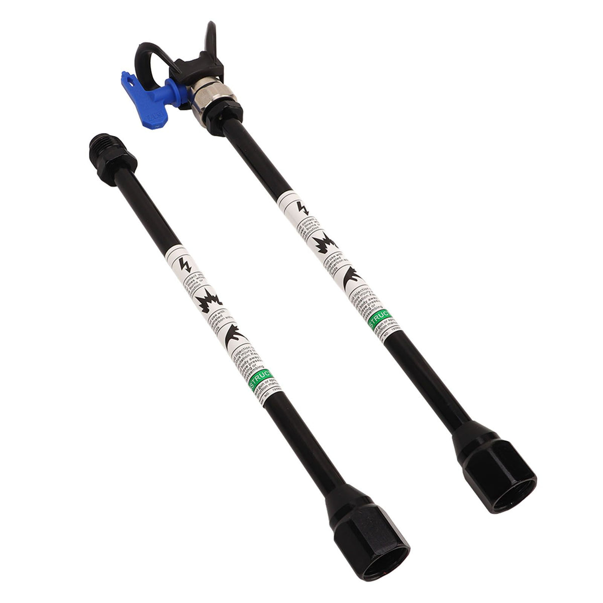 2PCS Spray Extension Rod G7/8 14 Stainless Steel Sprayer Tip Extension Pole Replacement for Home Black