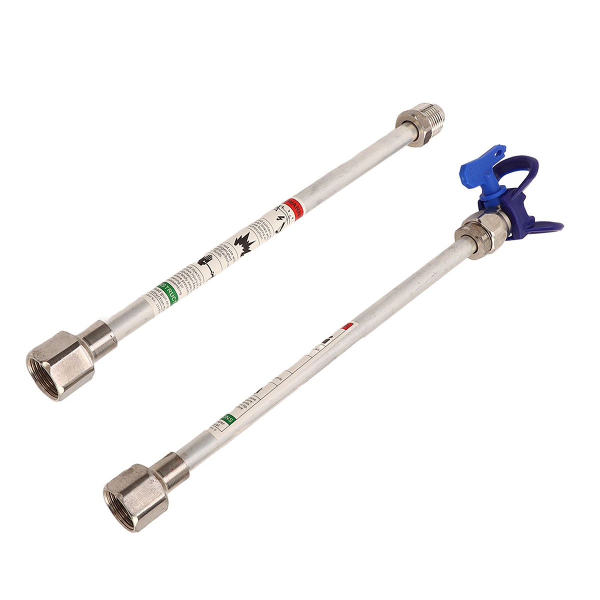 2PCS Spray Extension Rod G7/8 14 Stainless Steel Sprayer Tip Extension Pole Replacement for Home Silver