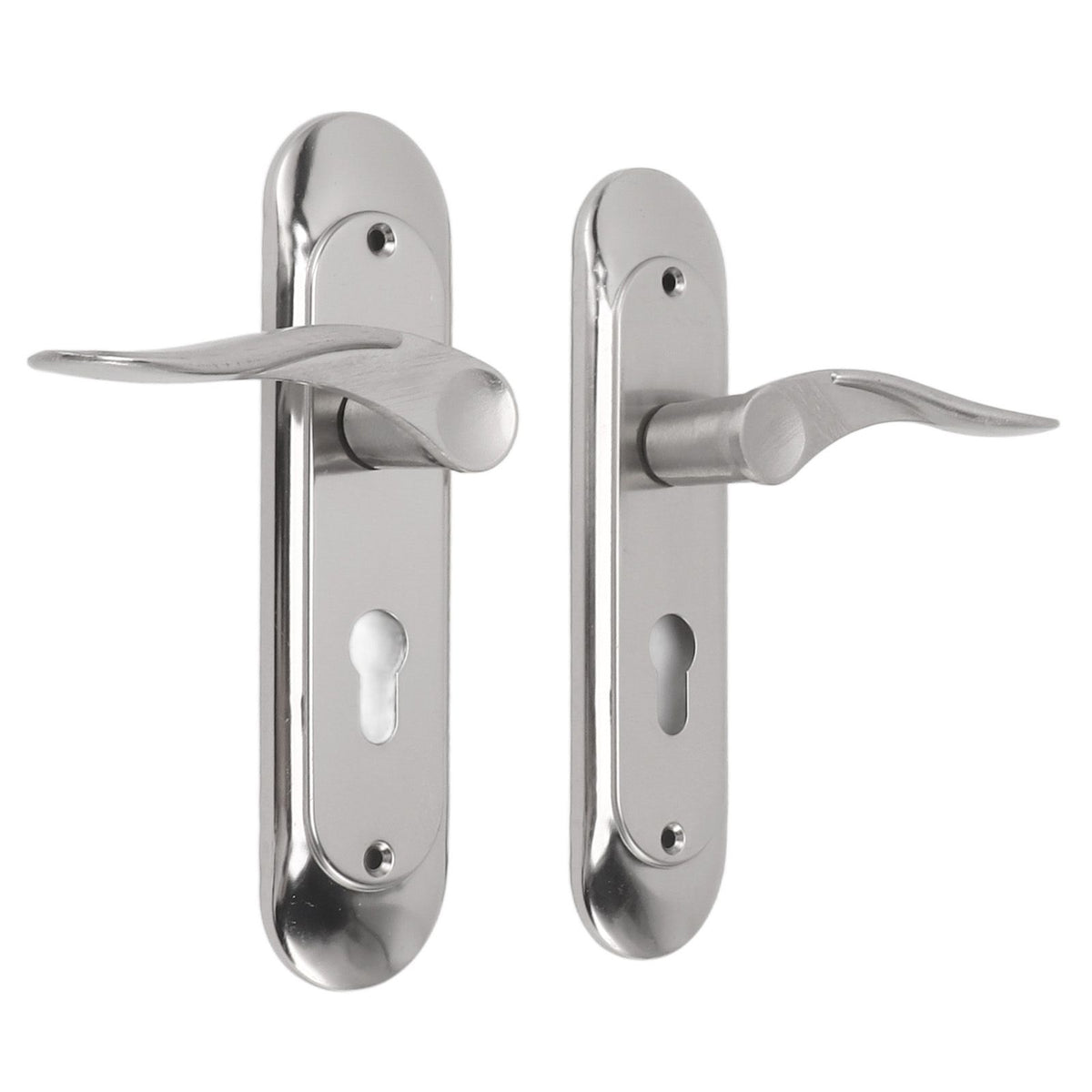 Door Interior Lever Passage Handle with Lock Easy Install Stainless Steel Door Handle for Bedroom Bathroom Closet Home