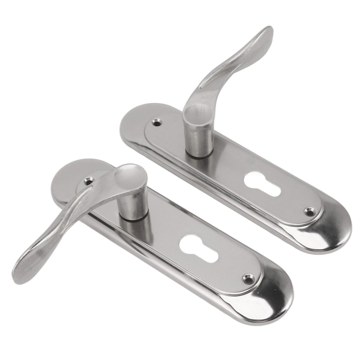 Door Interior Lever Passage Handle with Lock Easy Install Stainless Steel Door Handle for Bedroom Bathroom Closet Home