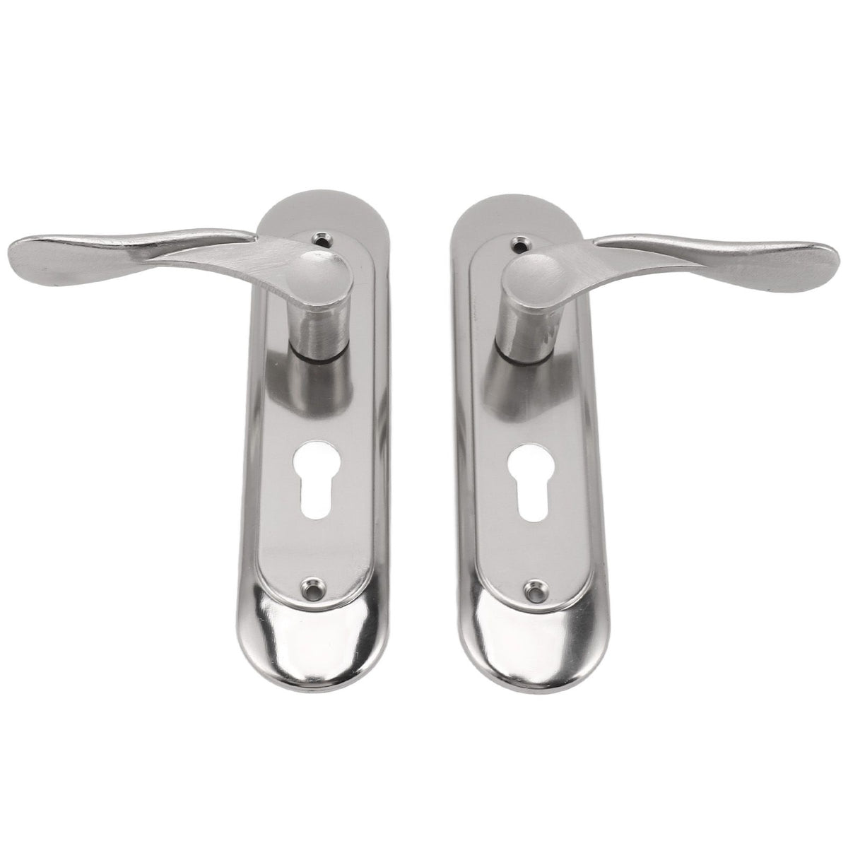 Door Interior Lever Passage Handle with Lock Easy Install Stainless Steel Door Handle for Bedroom Bathroom Closet Home