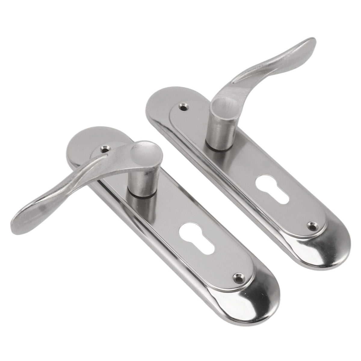 Door Interior Lever Passage Handle with Lock Easy Install Stainless Steel Door Handle for Bedroom Bathroom Closet Home