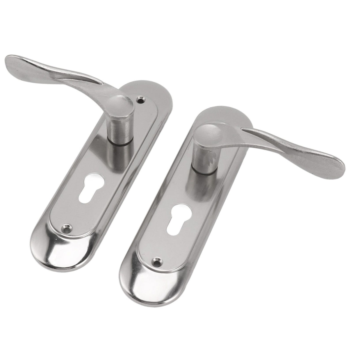 Door Interior Lever Passage Handle with Lock Easy Install Stainless Steel Door Handle for Bedroom Bathroom Closet Home