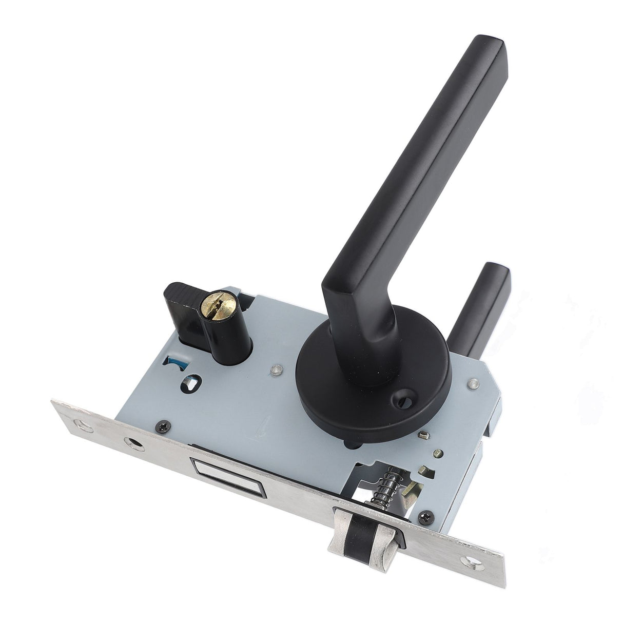 House Door Handle Lock Aluminum Black Antioxidant Coating Shock Resistance Door Lever for Bedroom Home Room