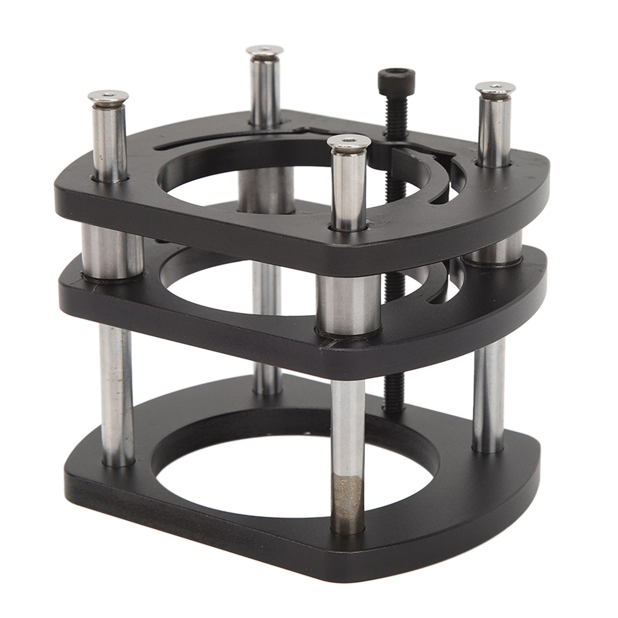 Trimming Machine Router Lift Table Base Aluminum Alloy Router Lift System with 4 Jaw Clamping Black