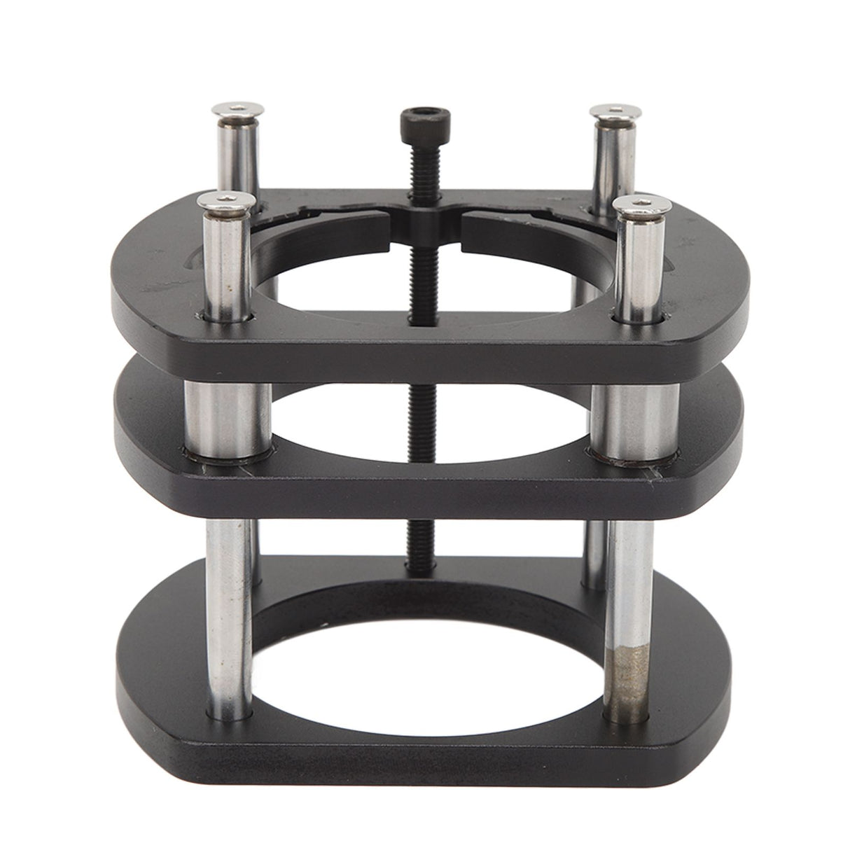 Trimming Machine Router Lift Table Base Aluminum Alloy Router Lift System with 4 Jaw Clamping Black
