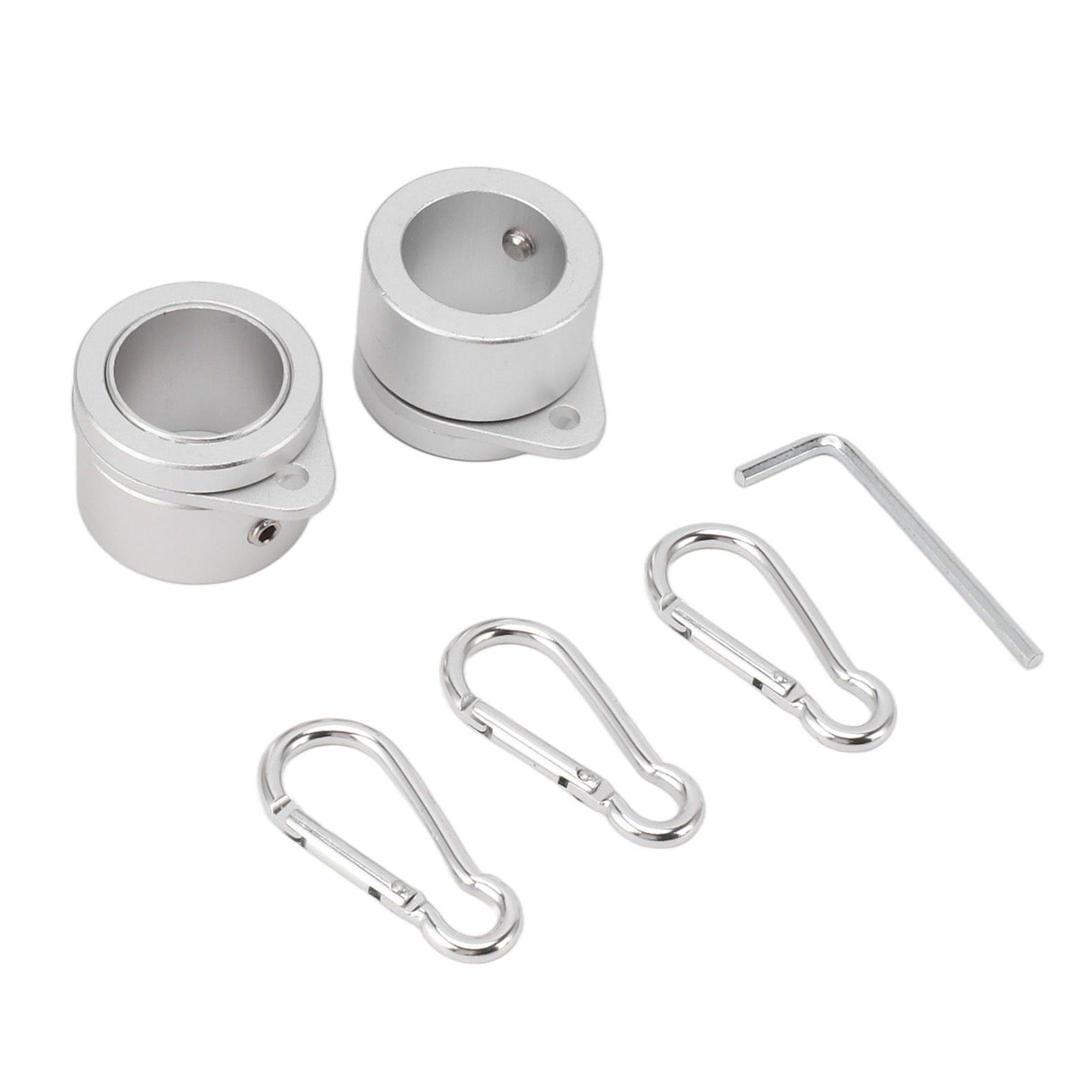 2 Pcs G3/4 Flag Pole Rings Aluminium Alloy 360° Rotating Anti Wrap Spinning Flagpole Mounting Clip Kit Silver