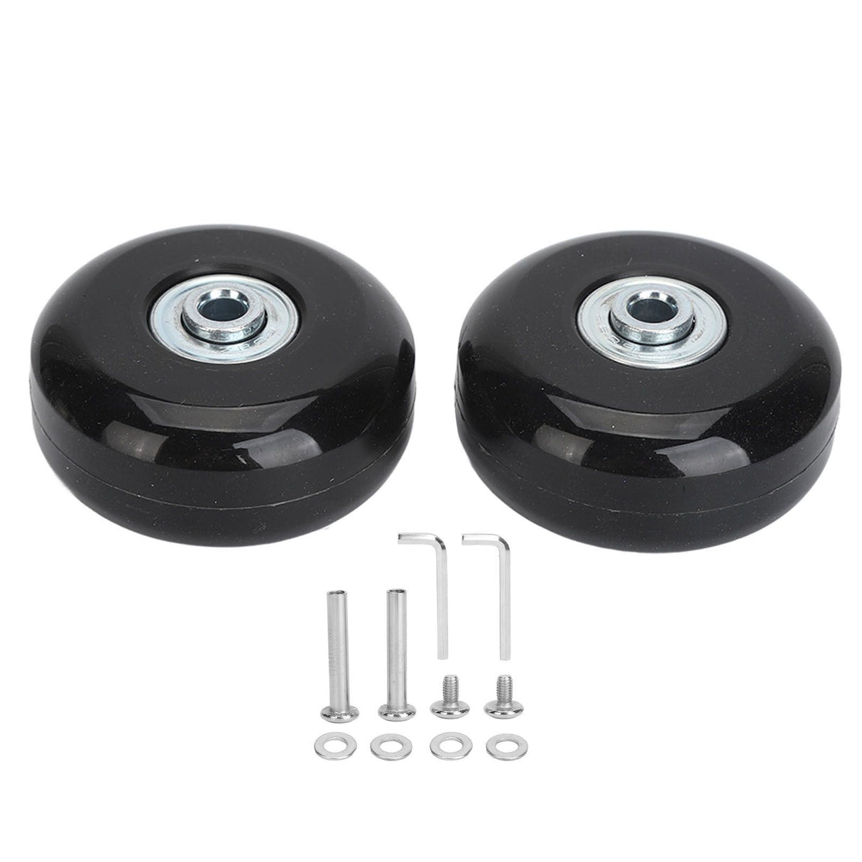 2Pcs Luggage Suitcase Replacement Wheels Universal Rubber Swivel Caster Wheels Bearings Repair Kits with Installation Tool 56x24mm / 2.2x0.9in
