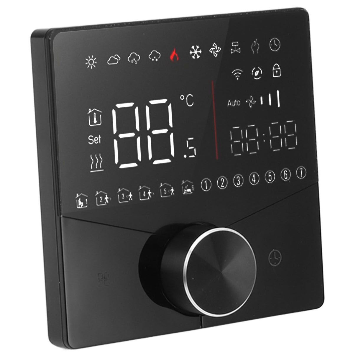 Smart Digital Thermostat LCD Color Display Precise Control Intelligent Temperature Controller Black