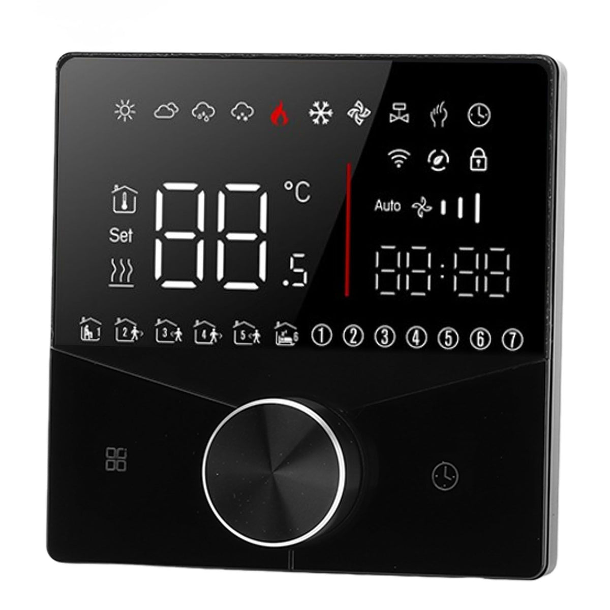 Smart Digital Thermostat LCD Color Display Precise Control Intelligent Temperature Controller Black