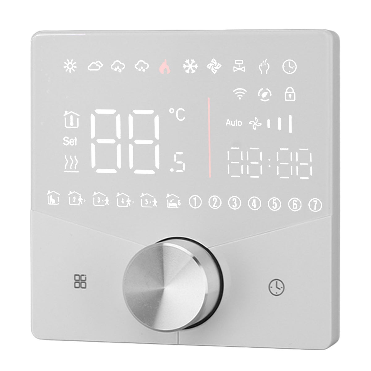 Smart Digital Thermostat LCD Color Display Precise Control Intelligent Temperature Controller White
