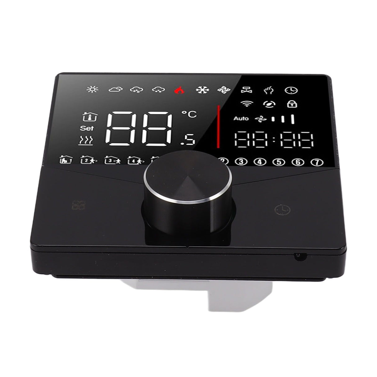 Smart Thermostat Knob Design LCD Color Display Panel Digital Thermostat for Sauna Room Underfloor Heating System Black