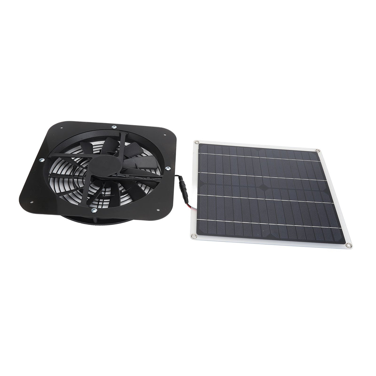 Solar Panel Fan Kit Solar Exhaust Fan 100W Solar Powered Panel with 10inch Round Fan for Greenhouse Shed Chicken Coop Black