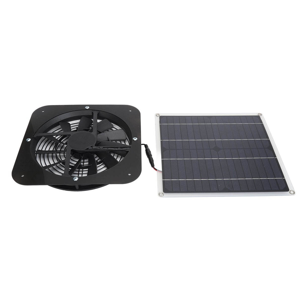 Solar Panel Fan Kit Solar Exhaust Fan 100W Solar Powered Panel with 10inch Round Fan for Greenhouse Shed Chicken Coop Black