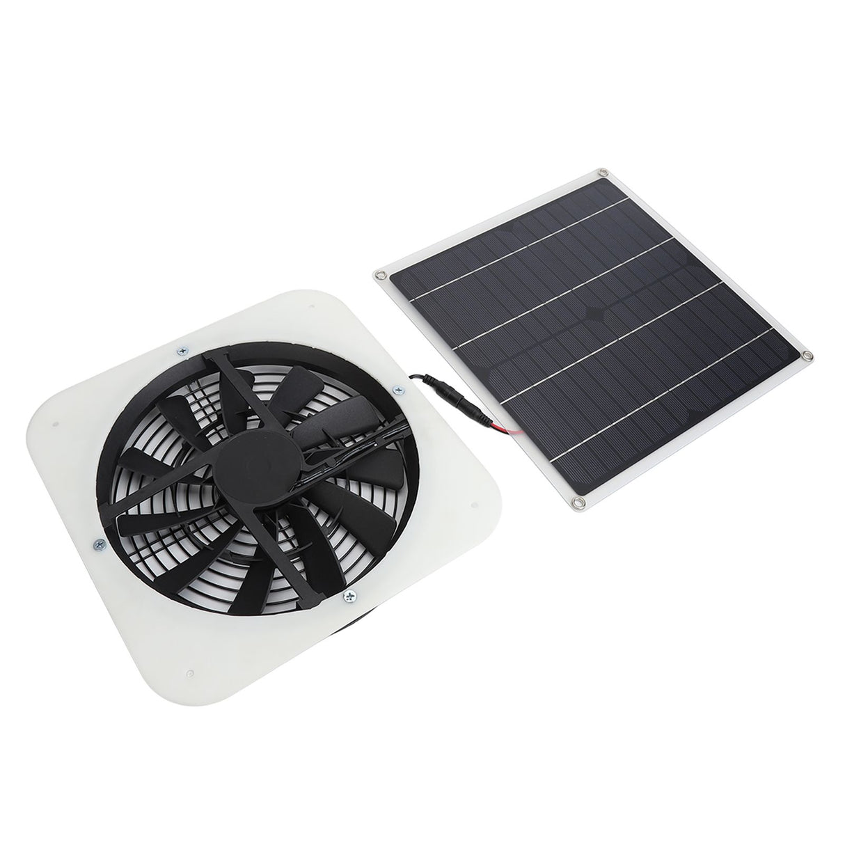 Solar Panel Fan Kit Solar Exhaust Fan 100W Solar Powered Panel with 10inch Round Fan for Greenhouse Shed Chicken Coop White