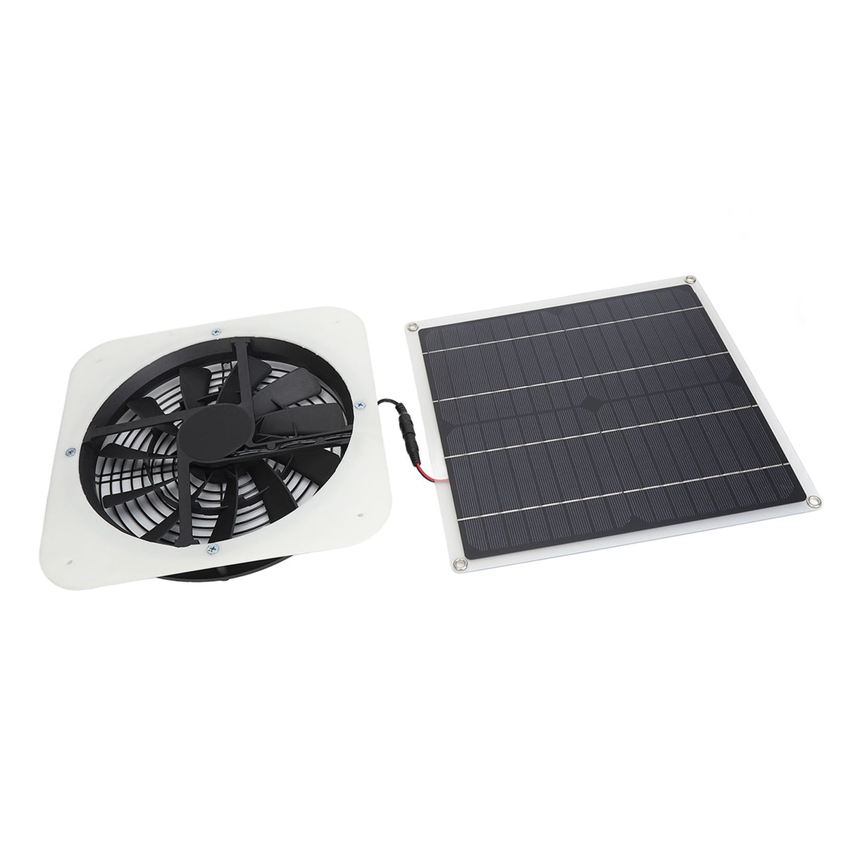 Solar Panel Fan Kit Solar Exhaust Fan 100W Solar Powered Panel with 10inch Round Fan for Greenhouse Shed Chicken Coop White