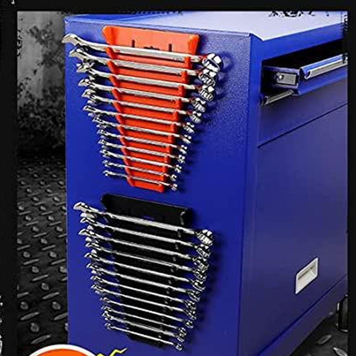 2 Packs Magnetic Wrench Organizer 12 Slots Strong ABS Space Saving Magnetic Wrench Rack for 6 to 24mm 1/4in to 1/16in