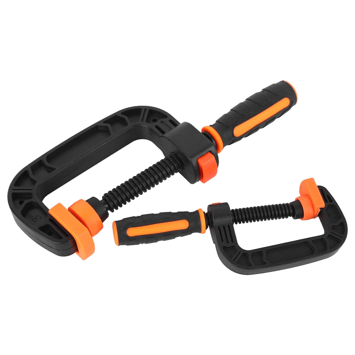 2Pcs C Clamp 2 Inch 3 Inch Adjustable Quick Release Button Slip Resistant Ergonomic for Woodworking Household Clamping Projects