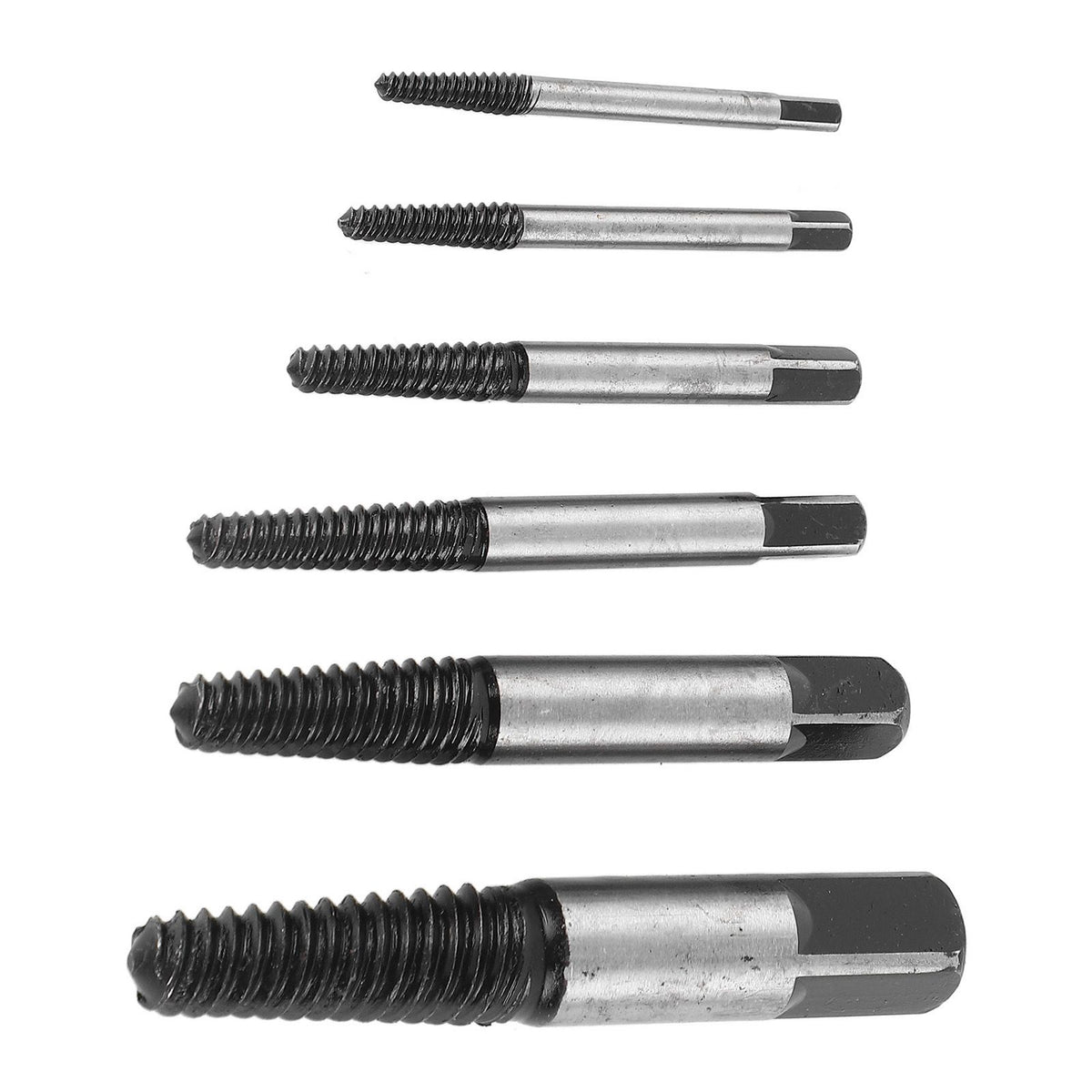 6 Pcs Damaged Screw Extractor with Yellow Storage Box Steel Stripped Bolt Remover for Home Repairs Automotive Mechanical Repairs