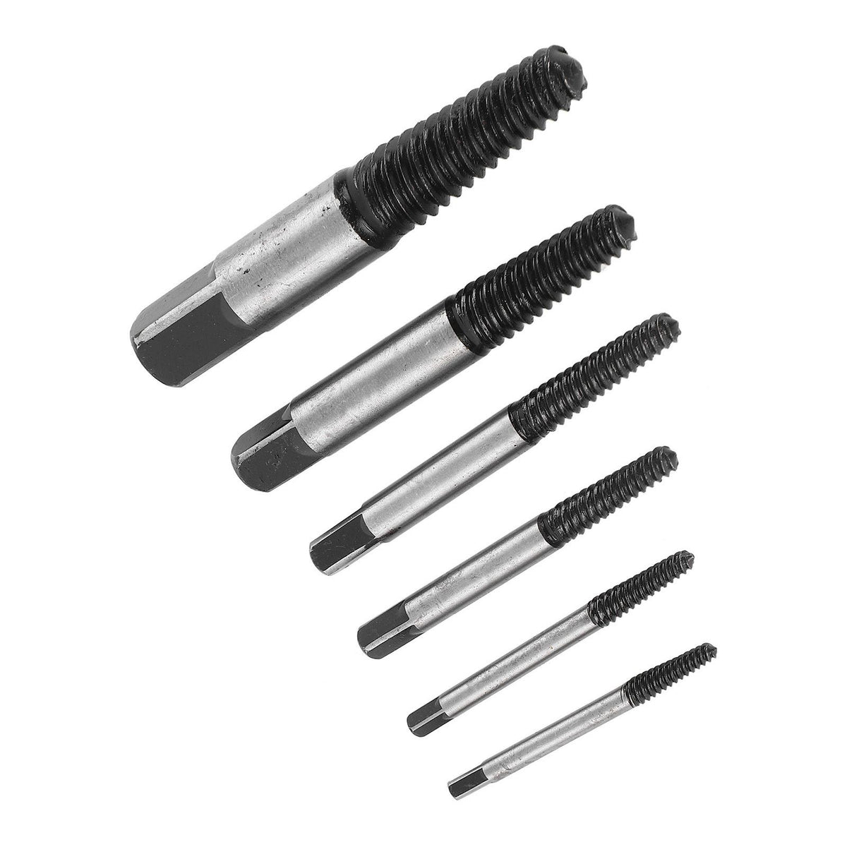 6 Pcs Damaged Screw Extractor with Yellow Storage Box Steel Stripped Bolt Remover for Home Repairs Automotive Mechanical Repairs
