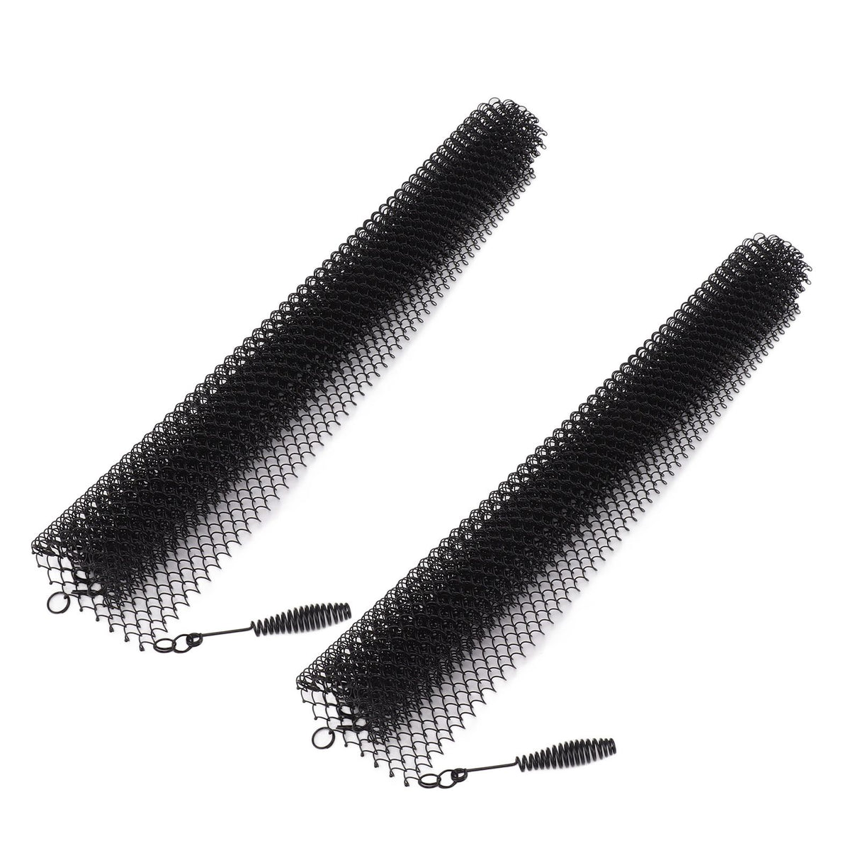 Fireplace Mesh Screen Curtain 2 Wide Panels Hanging Replacement Screens for Home Wood Burning Fireplace Black 24x20in
