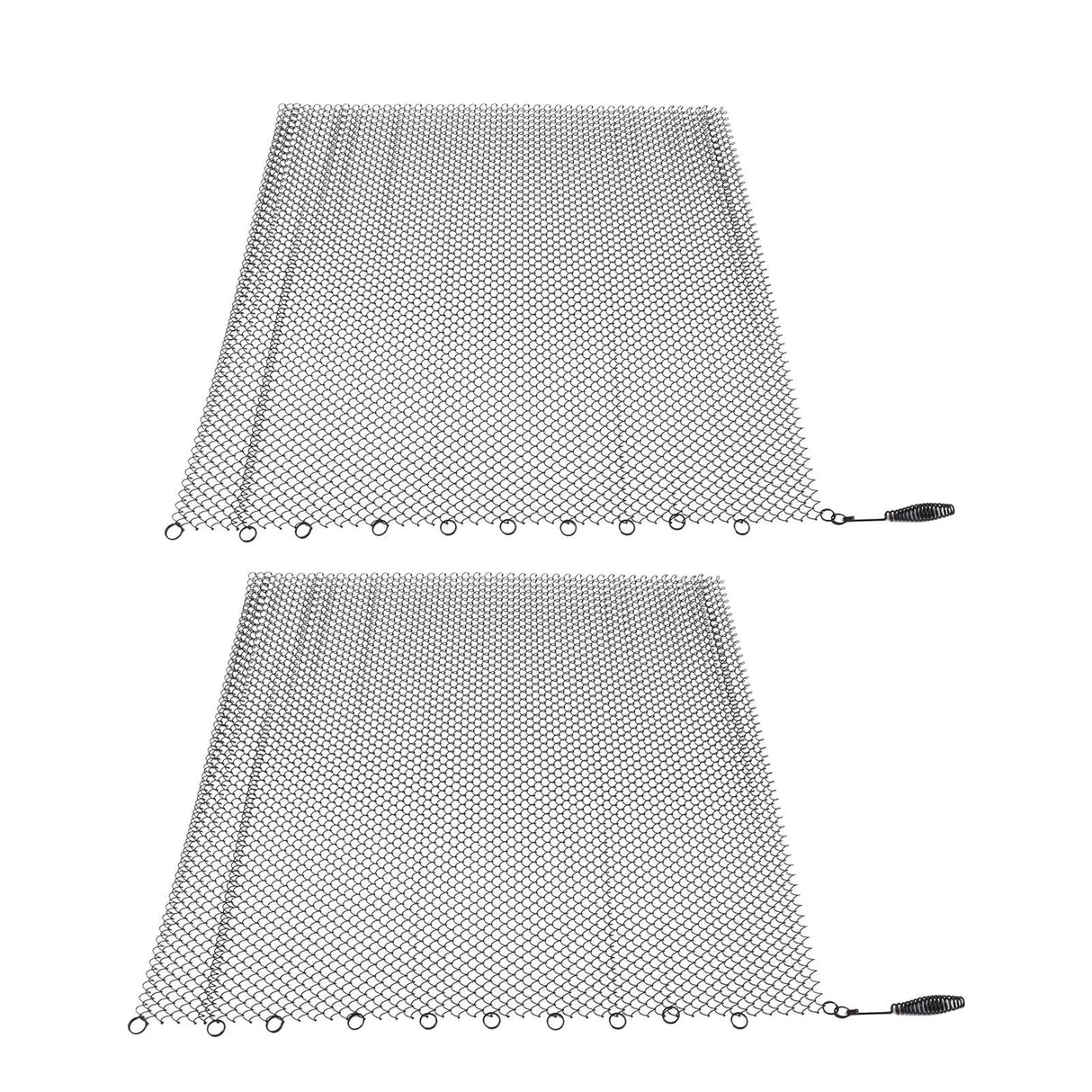Fireplace Mesh Screen Curtain 2 Wide Panels Hanging Replacement Screens for Home Wood Burning Fireplace Black 24x22in