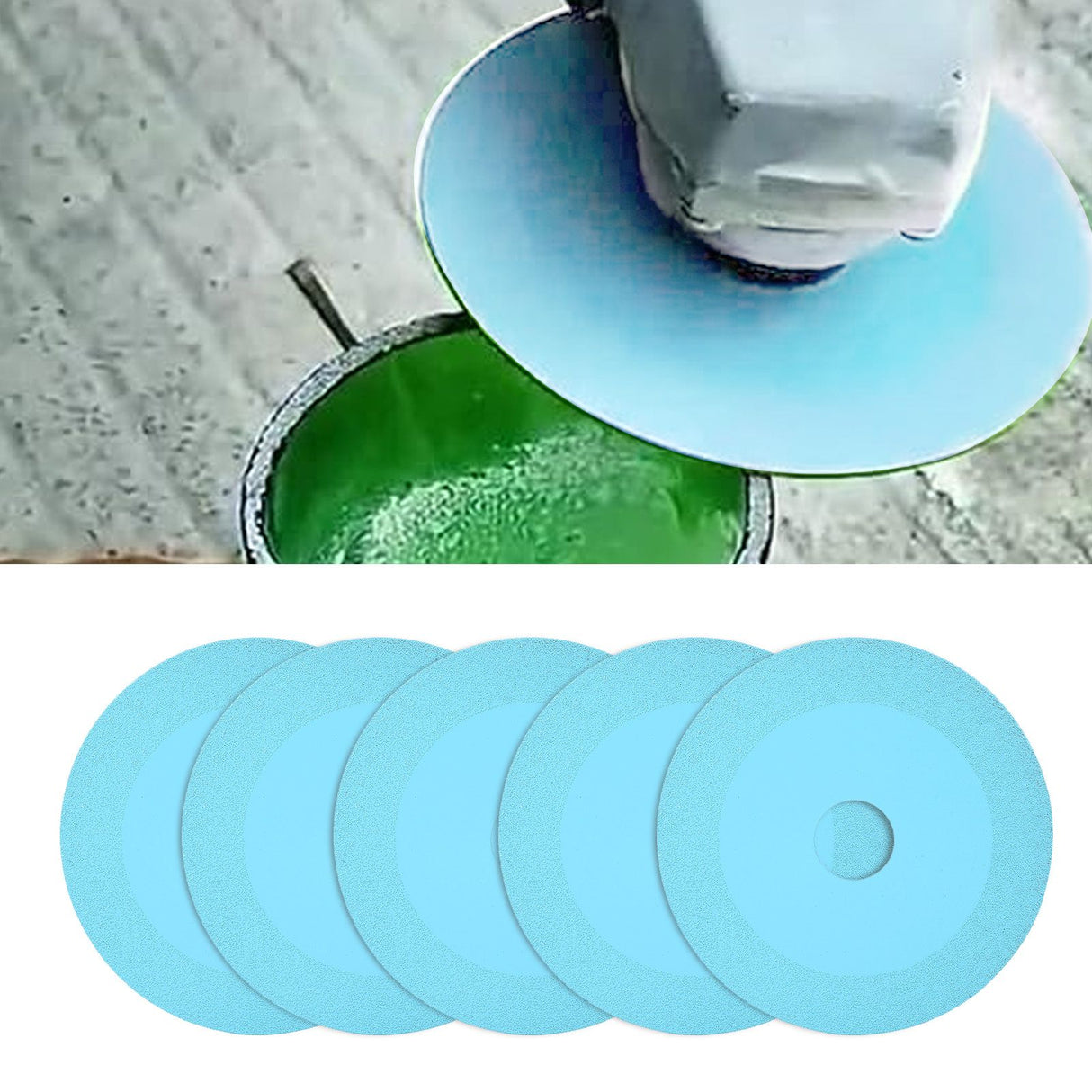 5Pcs 100mm 4 Inch Glass Cutting Disc Diamond Glass Cutting Disc Ultra Thin Saw Blade for Grinding Glass Jade Wine Bottles Tile Blue