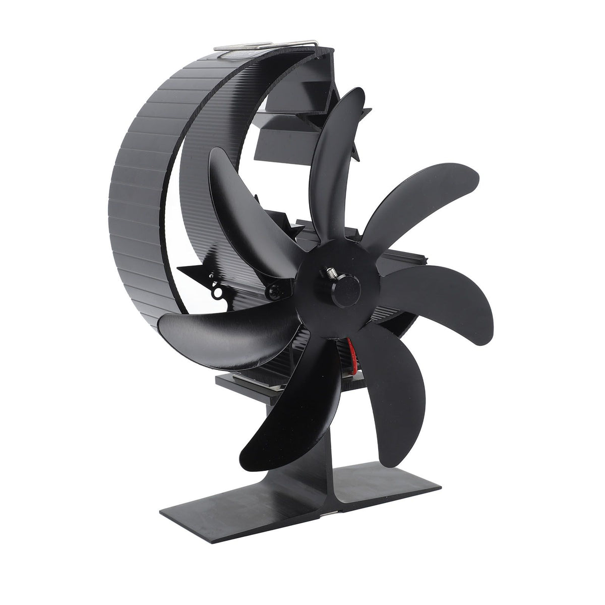 Heat Powered Stove Fan 7 Blade Moon Model Silent Operation Circulating Warm Air Highly Efficient Log Burner Fan For Wood Stove Accessories Black