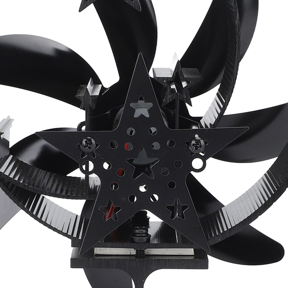 Heat Powered Stove Fan 7 Blade Moon Model Silent Operation Circulating Warm Air Highly Efficient Log Burner Fan For Wood Stove Accessories Black