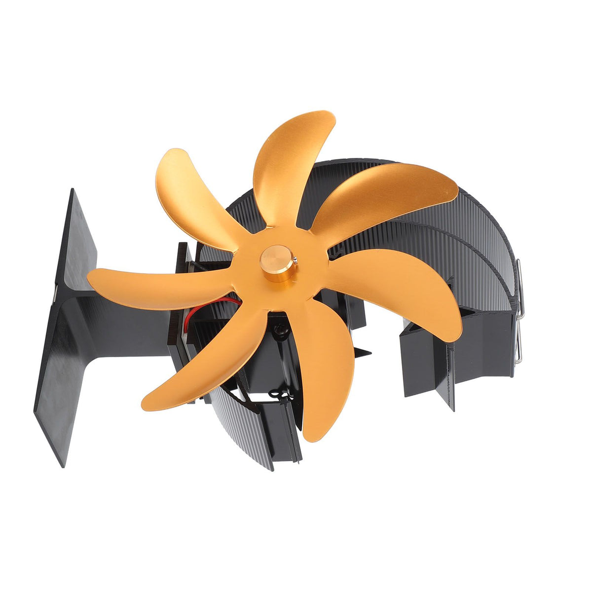 Heat Powered Stove Fan 7 Blade Moon Model Silent Operation Circulating Warm Air Highly Efficient Log Burner Fan For Wood Stove Accessories Gold