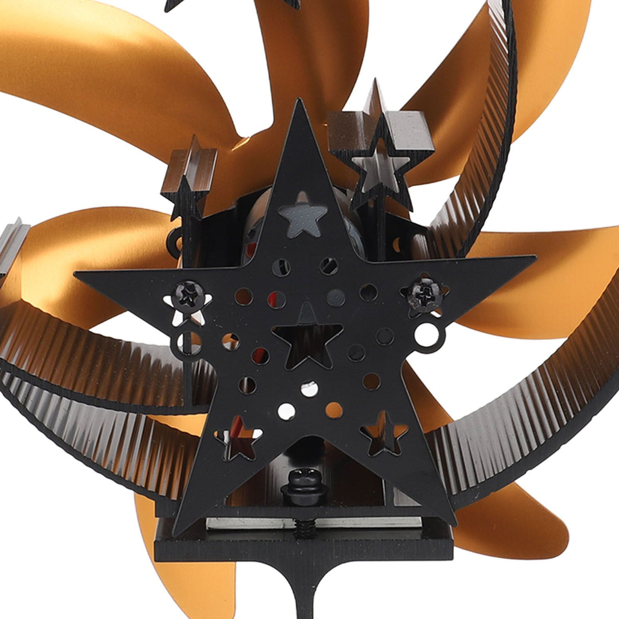 Heat Powered Stove Fan 7 Blade Moon Model Silent Operation Circulating Warm Air Highly Efficient Log Burner Fan For Wood Stove Accessories Gold
