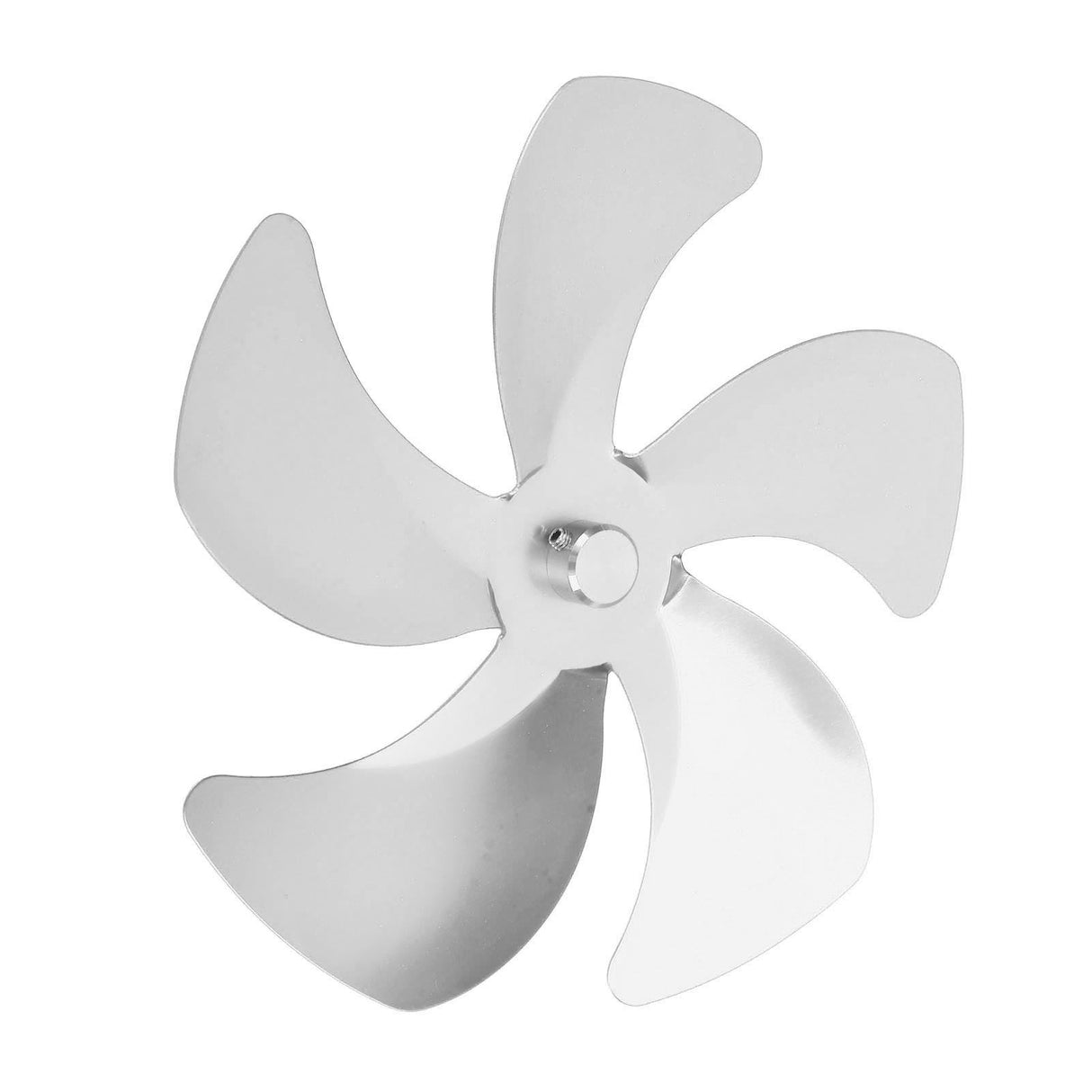 Stove Fan Blade Replacement Aluminum Alloy Enhance Warm Air Circulation Fireplace Fan 5 Blade for Stove Fan Accessories Silver