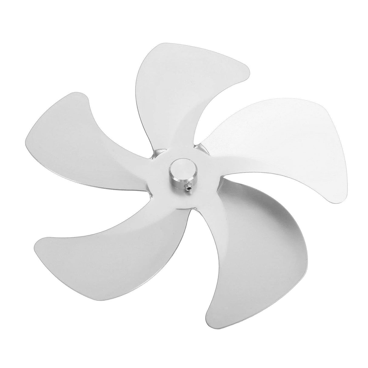 Stove Fan Blade Replacement Aluminum Alloy Enhance Warm Air Circulation Fireplace Fan 5 Blade for Stove Fan Accessories Silver