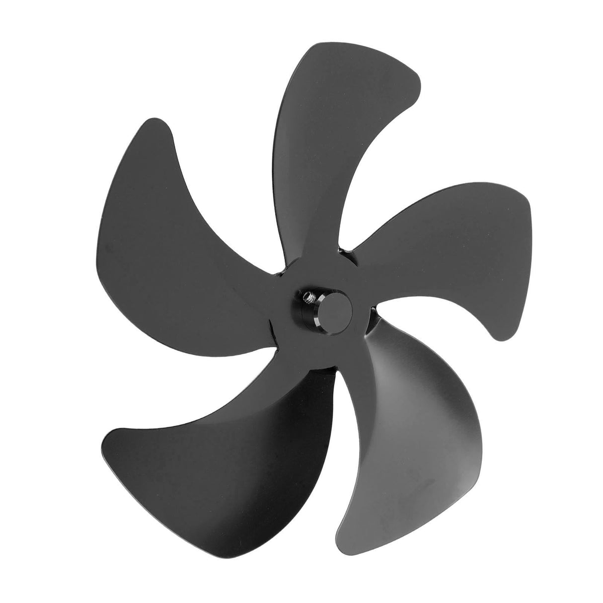 Stove Fan Blade Replacement Aluminum Alloy Enhance Warm Air Circulation Fireplace Fan 5 Blade for Stove Fan Accessories Black
