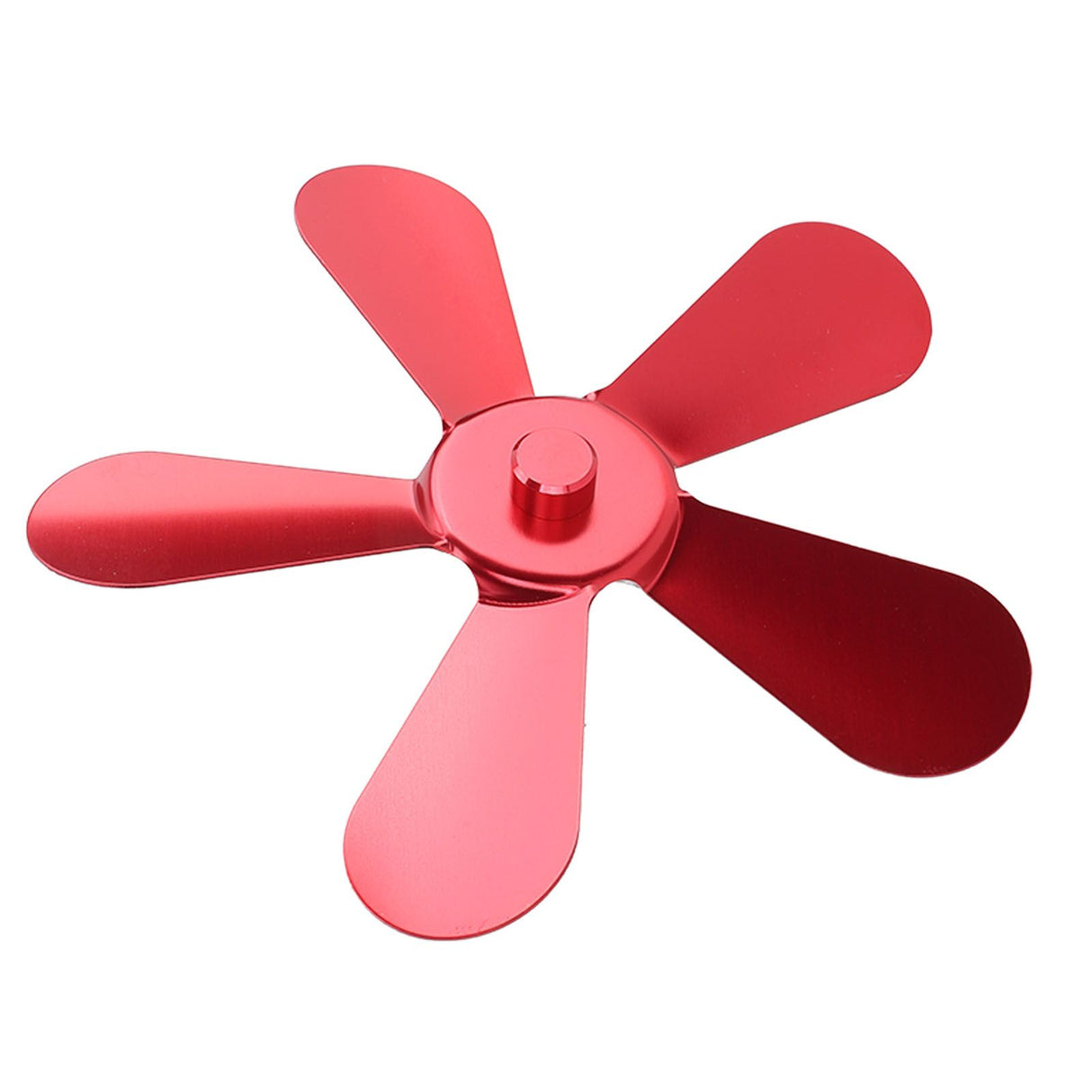 5 Blades Stove Fan Blade Aluminium Alloy Heat Powered Stove Fan Blades Replacement for Fireplace Fan Red