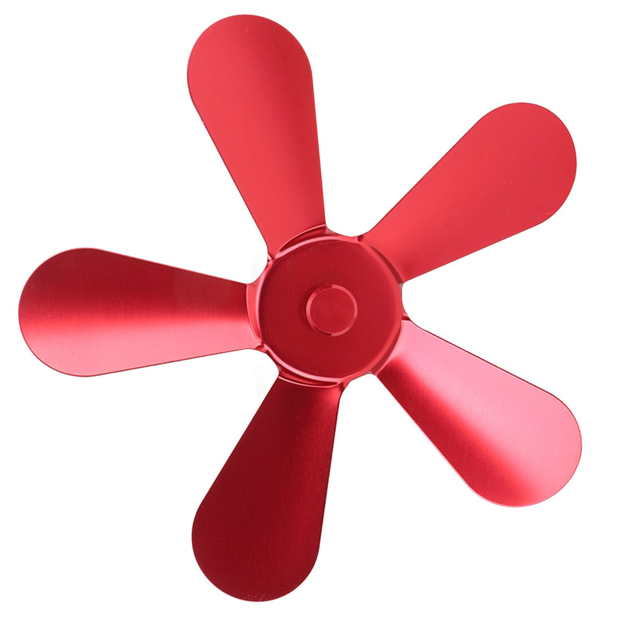 5 Blades Stove Fan Blade Aluminium Alloy Heat Powered Stove Fan Blades Replacement for Fireplace Fan Red