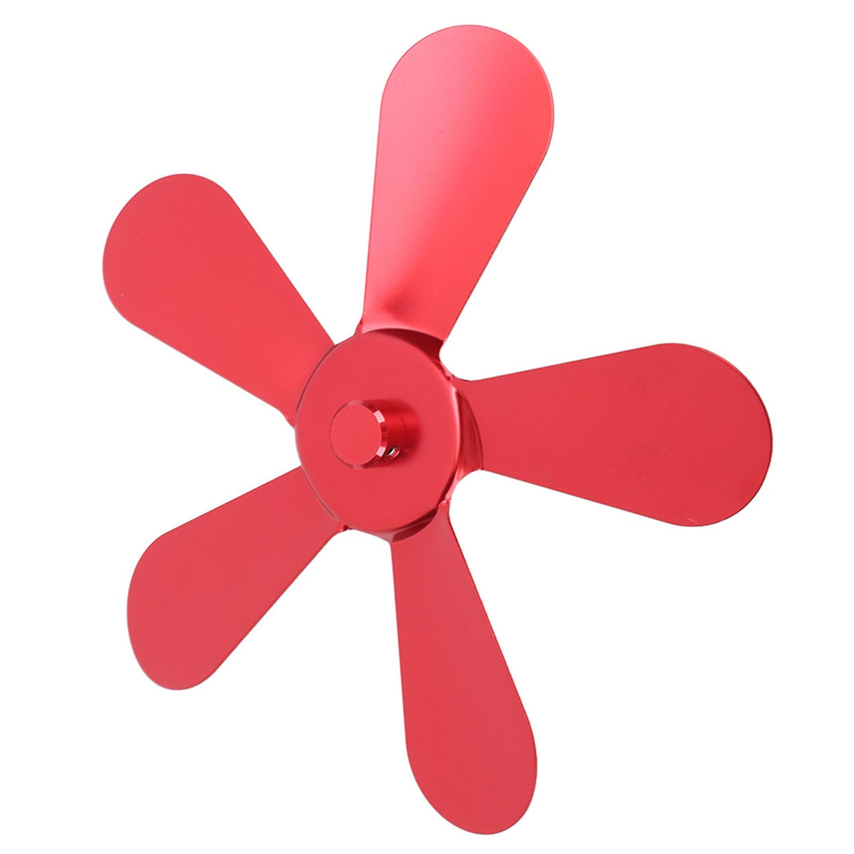 5 Blades Stove Fan Blade Aluminium Alloy Heat Powered Stove Fan Blades Replacement for Fireplace Fan Red