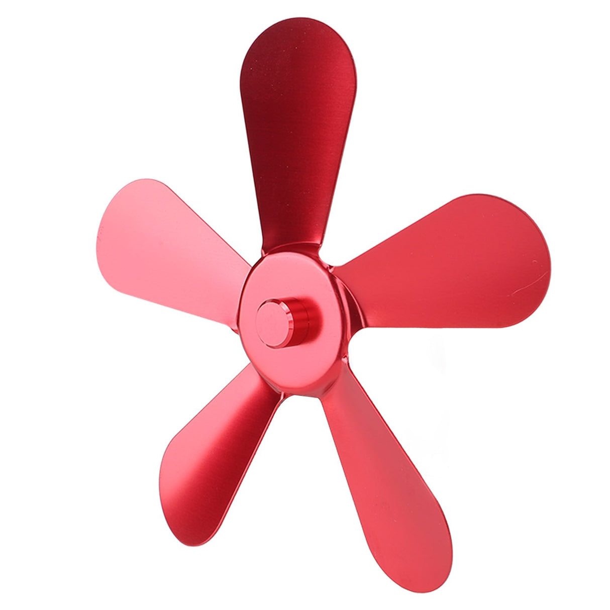 5 Blades Stove Fan Blade Aluminium Alloy Heat Powered Stove Fan Blades Replacement for Fireplace Fan Red