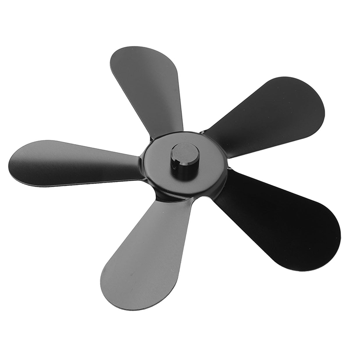 5 Blades Stove Fan Blade Aluminium Alloy Heat Powered Stove Fan Blades Replacement for Fireplace Fan Black