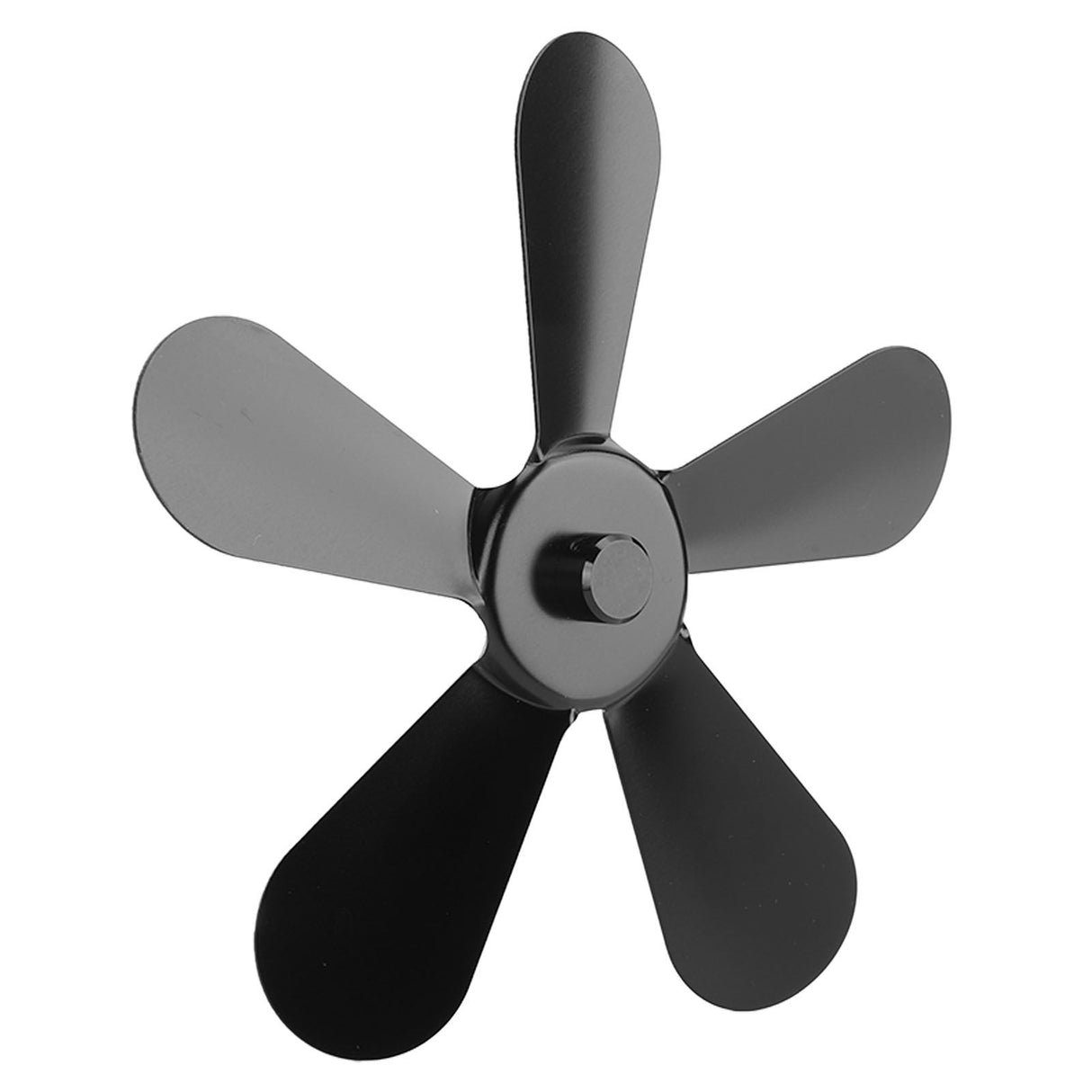 5 Blades Stove Fan Blade Aluminium Alloy Heat Powered Stove Fan Blades Replacement for Fireplace Fan Black