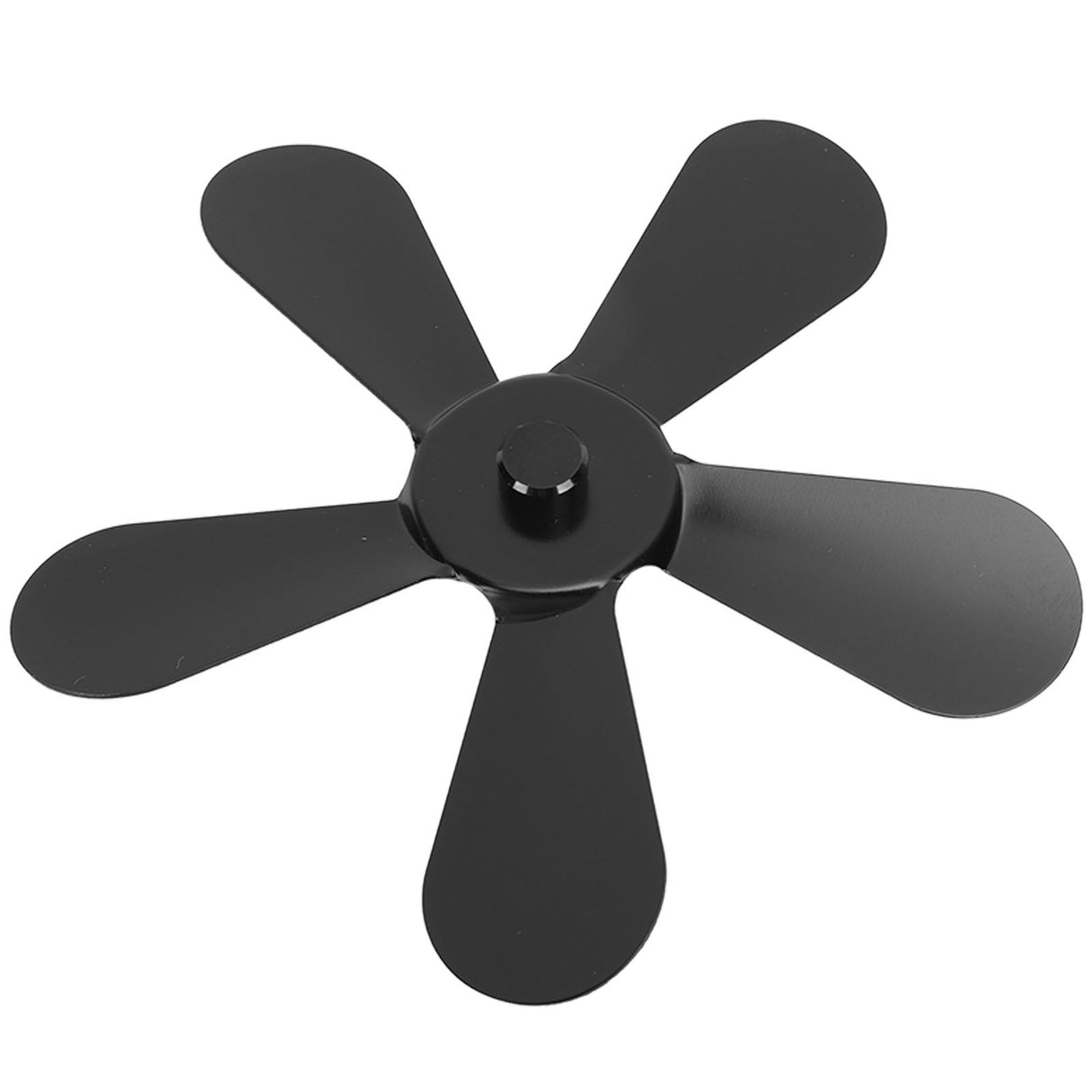 5 Blades Stove Fan Blade Aluminium Alloy Heat Powered Stove Fan Blades Replacement for Fireplace Fan Black