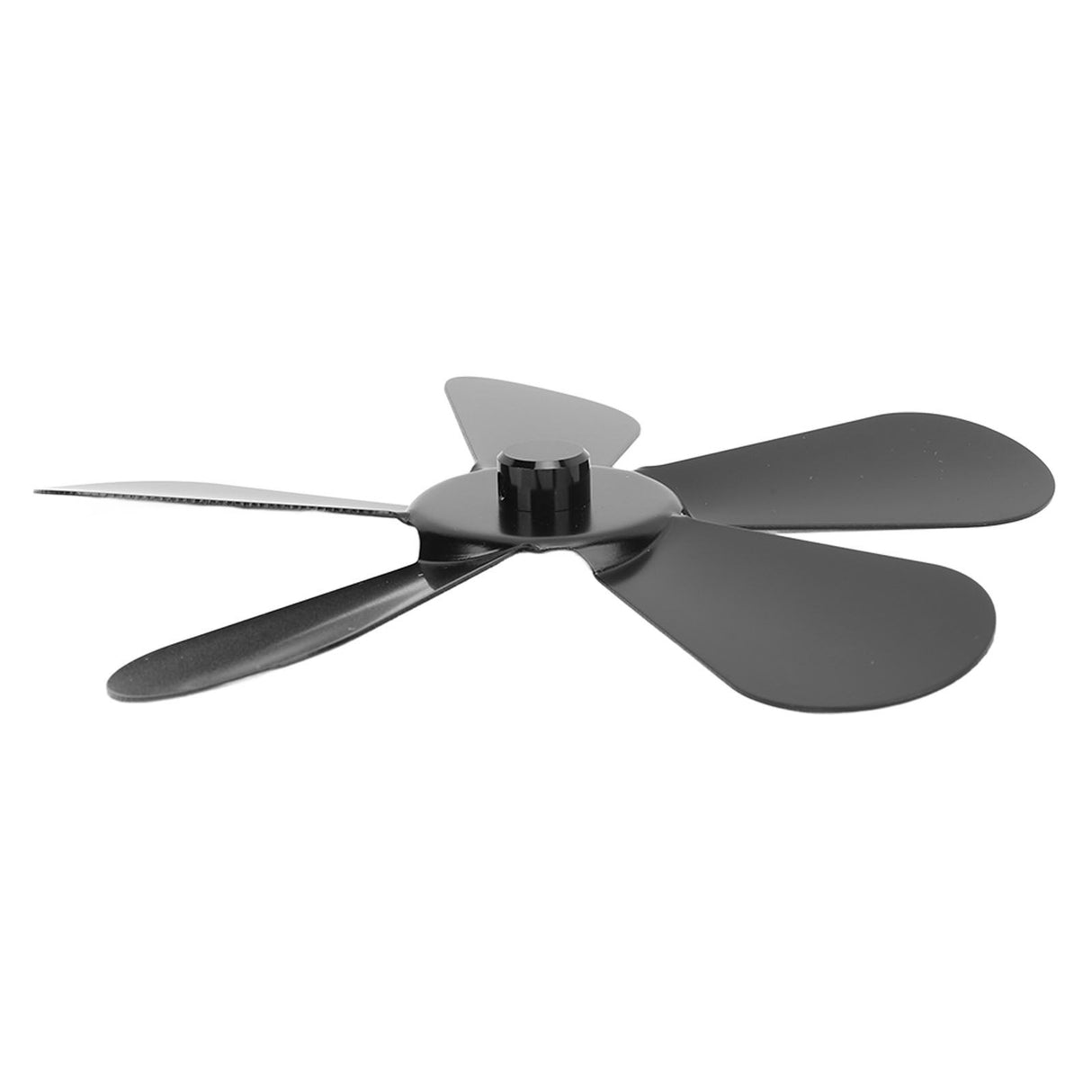 5 Blades Stove Fan Blade Aluminium Alloy Heat Powered Stove Fan Blades Replacement for Fireplace Fan Black