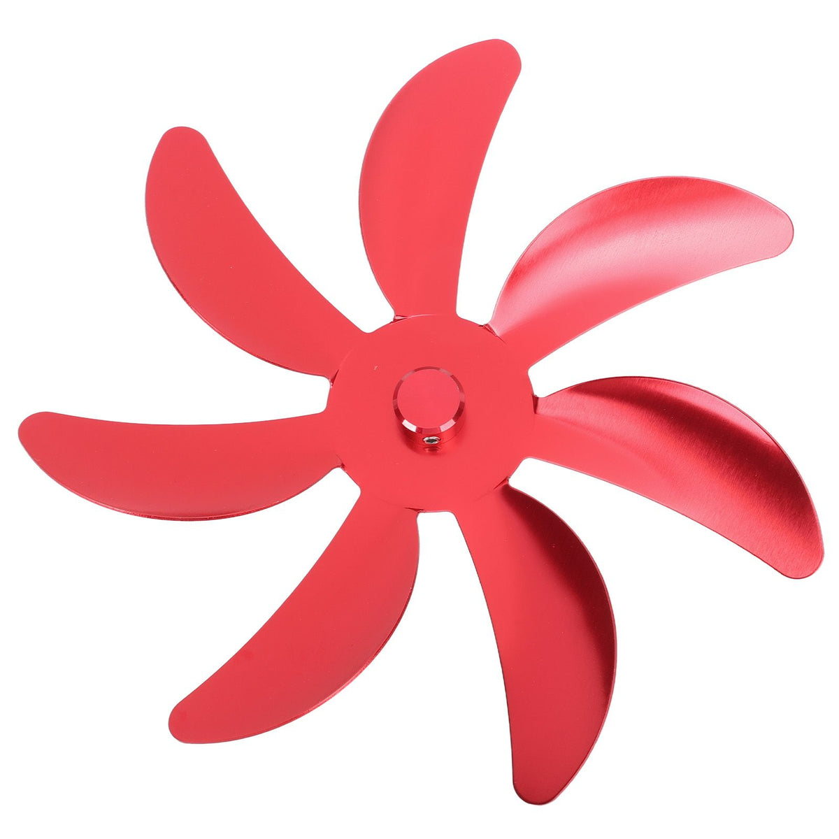 Stove Fan Aluminum Alloy Blade 7 Blades Easy Installation Universal Fireplace Fan Blade Replacement for Fireplace Fan Red