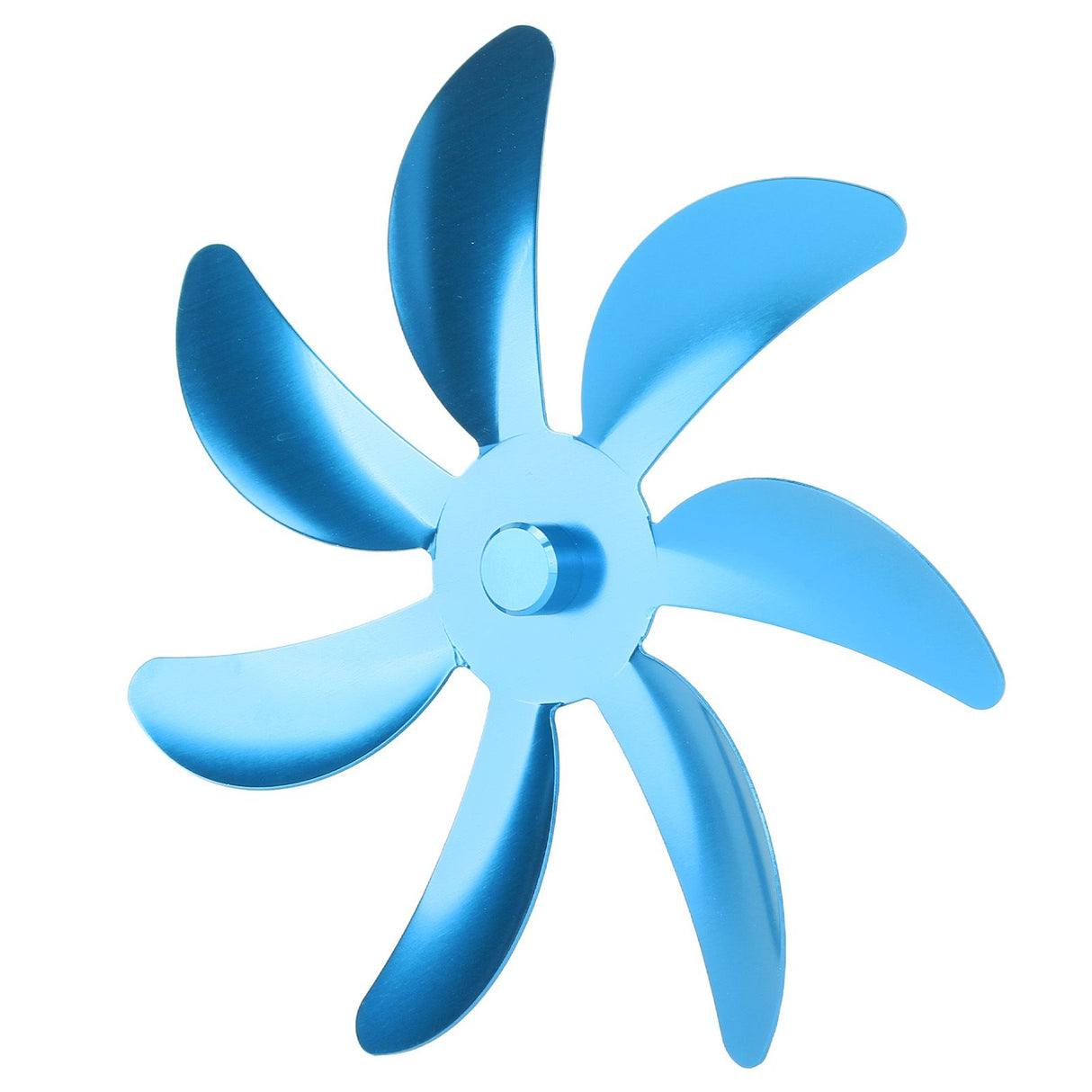 Stove Fan Aluminum Alloy Blade 7 Blades Easy Installation Universal Fireplace Fan Blade Replacement for Fireplace Fan Blue